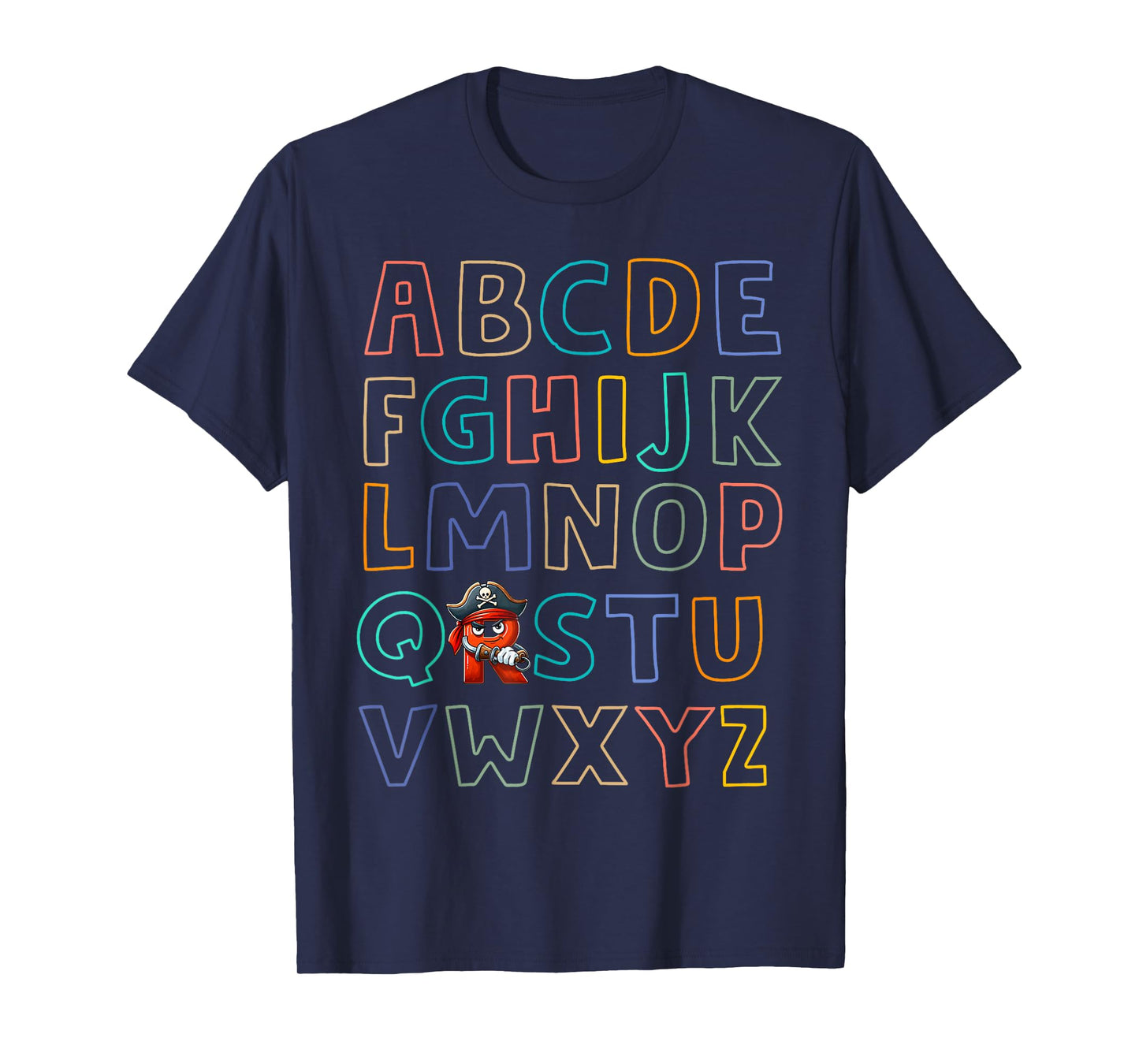 Funny Pirate Day Abc's Alphabet R Bandana Eyepatch Halloween T-Shirt