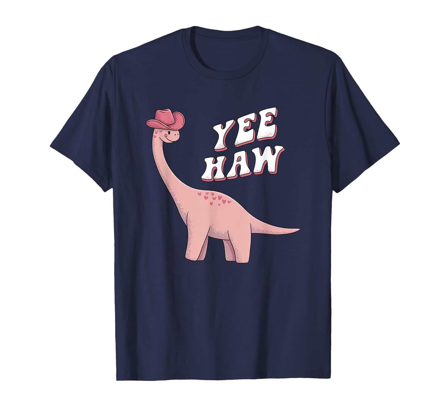 Cute Cowboy Dinosaur Yeehaw Pink Western Cowgirl Country T-Shirt