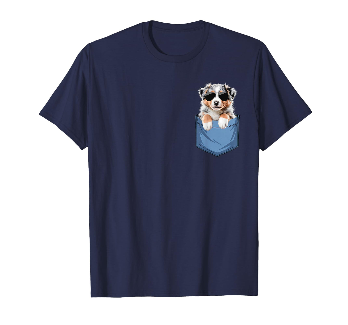 Cute Pocket Australian Shepherd Lover Dog Mom T-Shirt