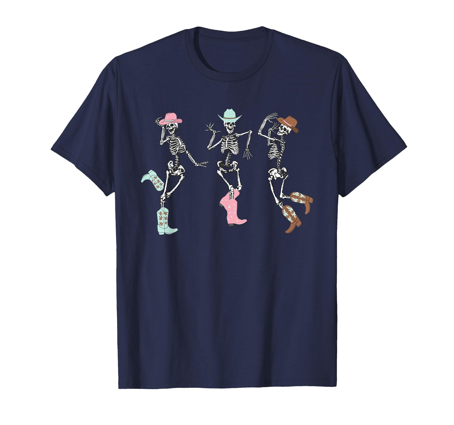 Howdy Retro Desert Dancing Skeleton Cowboy Boots Hat Western T-Shirt