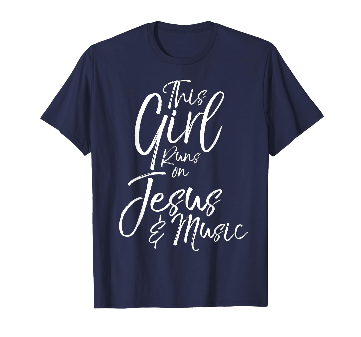 Christian Musician Gift This Girl Runs on Jesus & Music T-Shirt