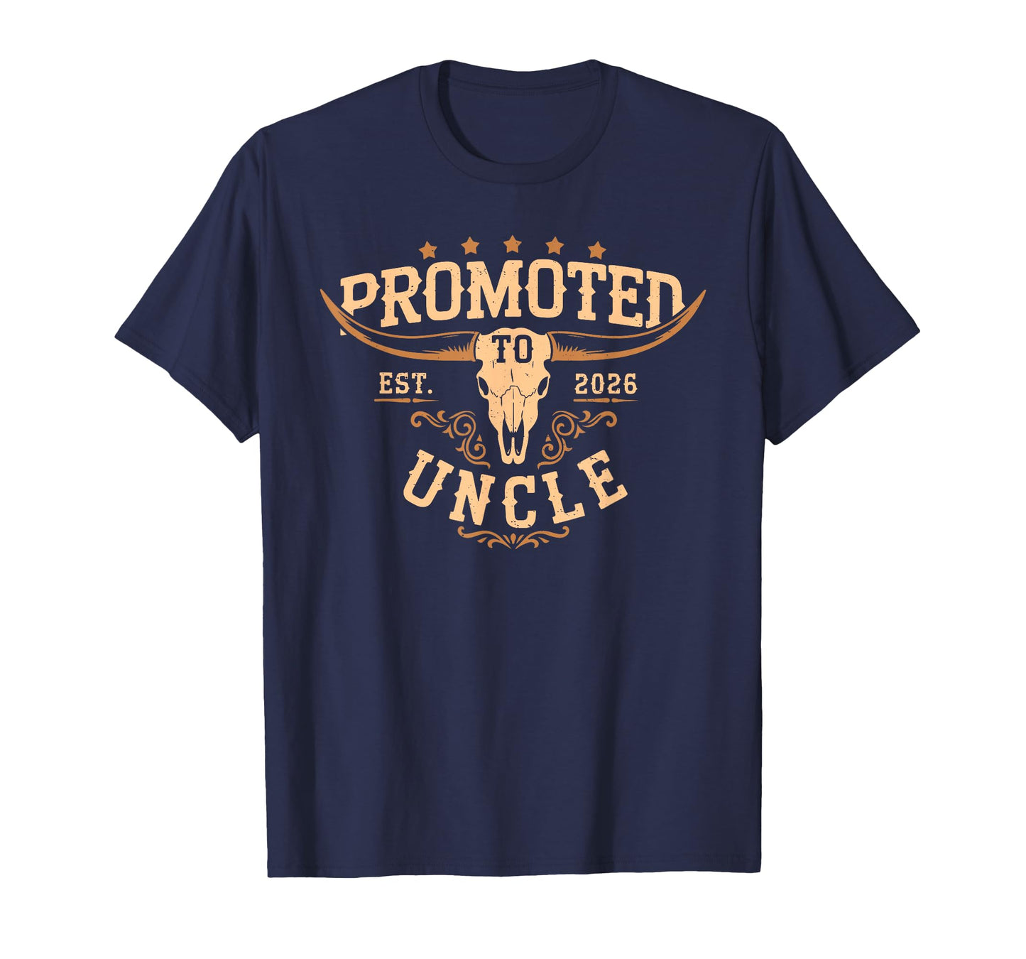 Promoted to Uncle Est 2026 Cowboy First Time Uncle 2026 T-Shirt