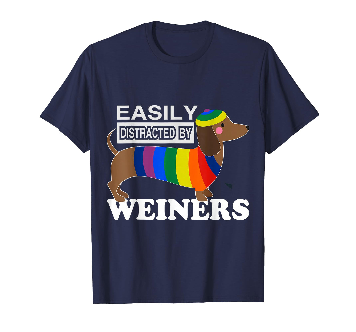 Rainbow LGBT Love Weiners Dogs Love Funny Gay Man Pride Fun T-Shirt
