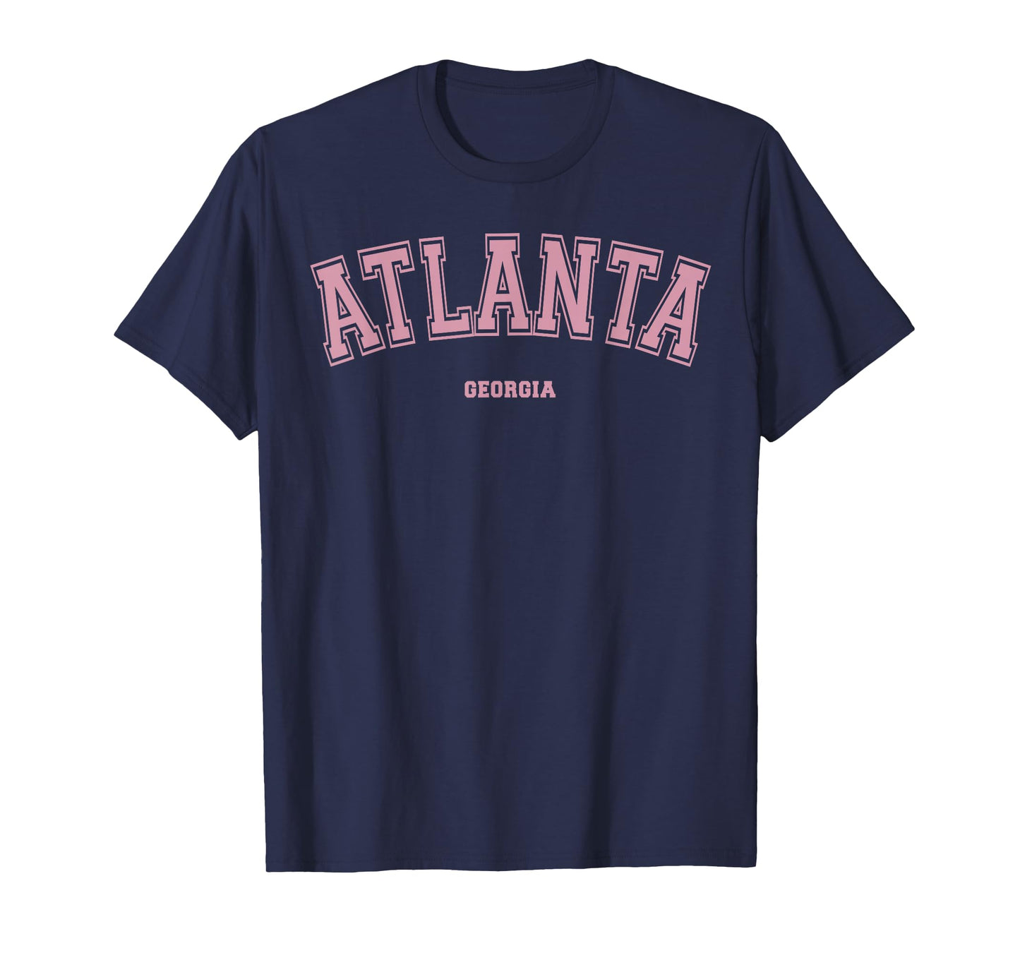 Pink Atlanta Georgia GA Varsity Style on Atlanta T-Shirt