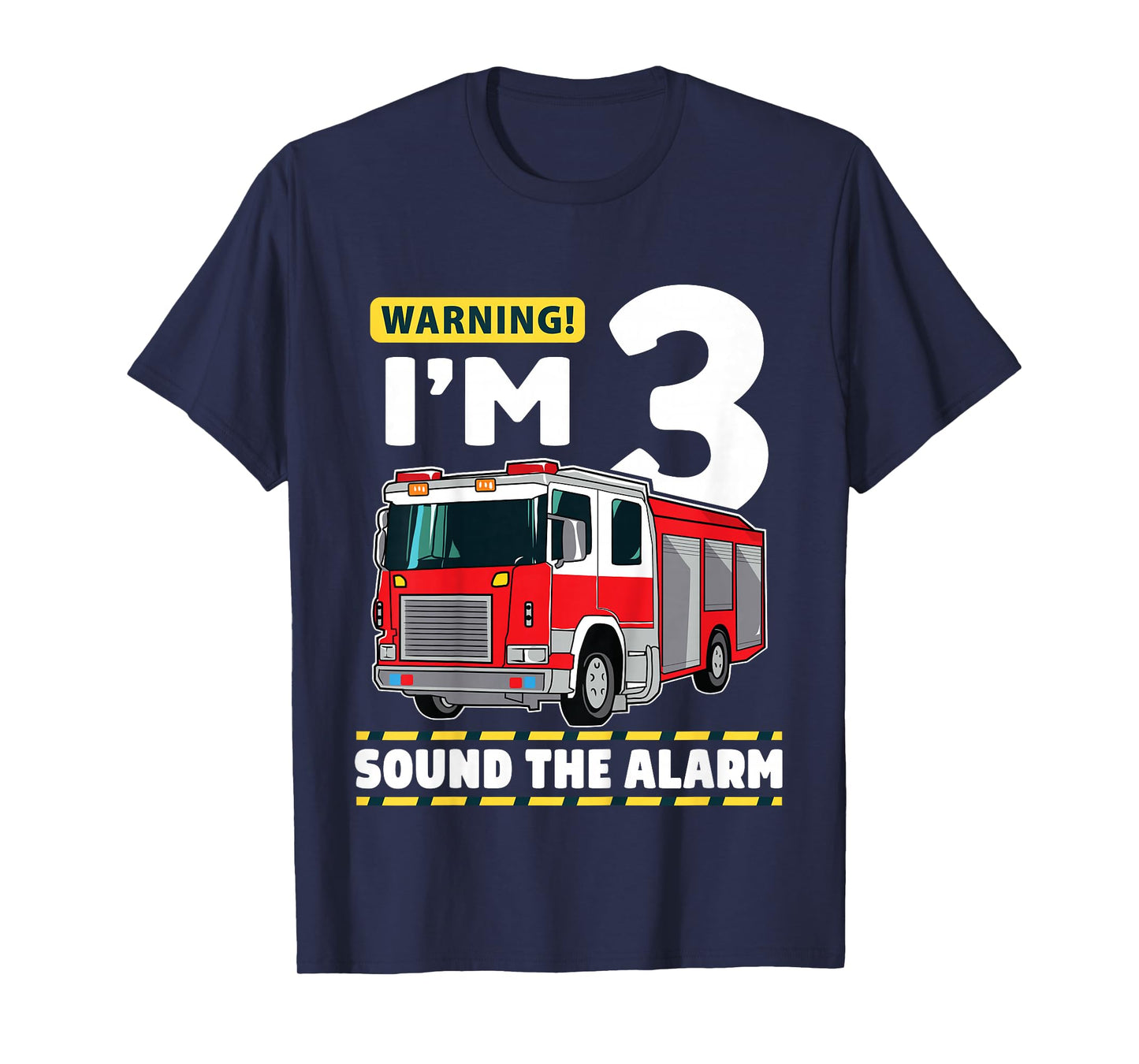 Kids Fire Truck 3 Year Old Firefighter 3rd Birthday Boy Toddler T-Shirt