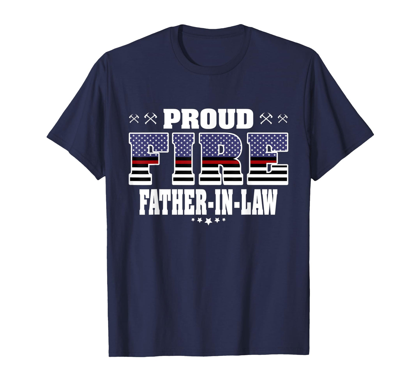 Mens Proud Fire Father-In-Law Thin Red Line Firefighter Family T-Shirt