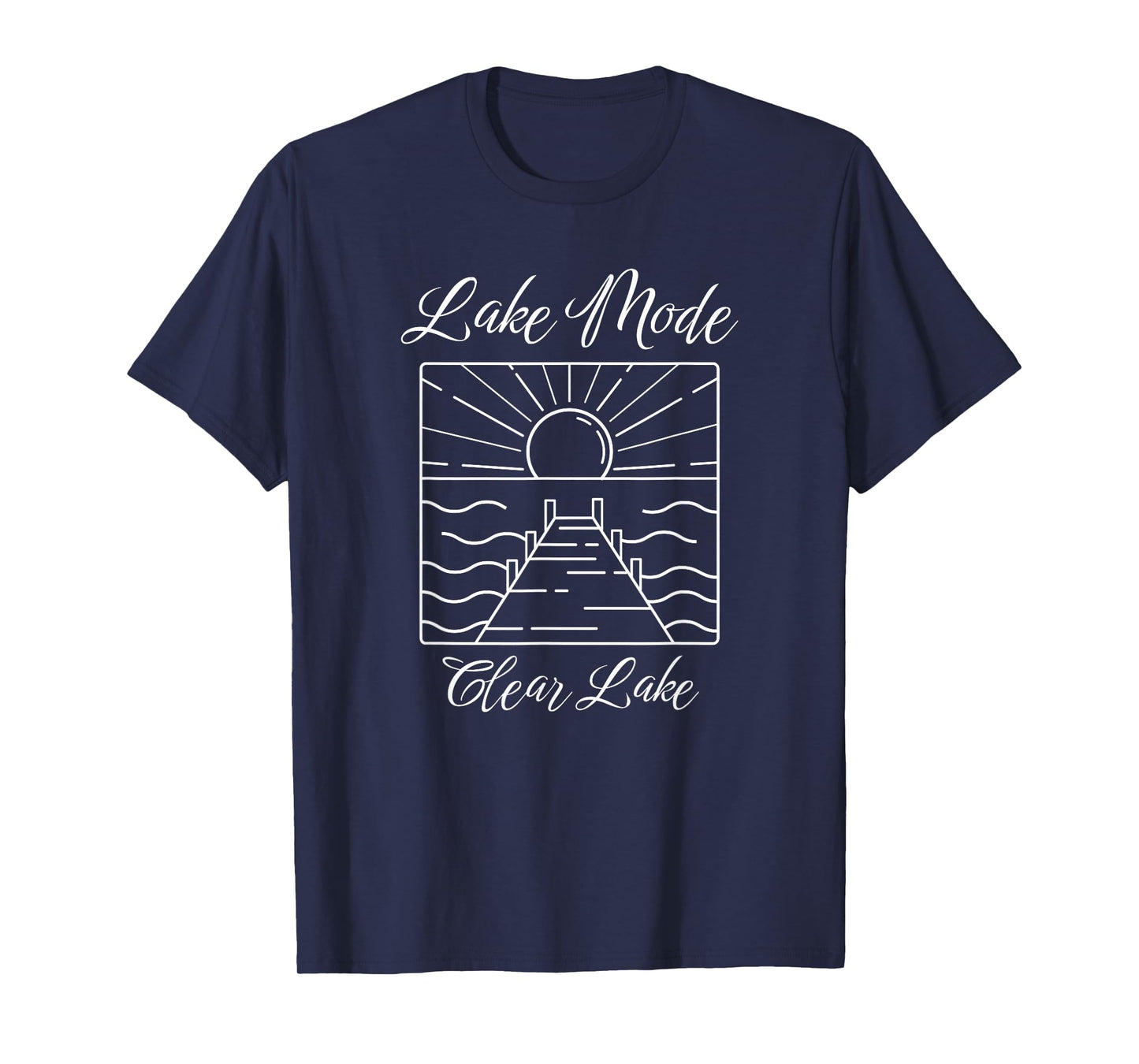 Lake Mode Clear Lake Sunset Dock Outdoors T-Shirt