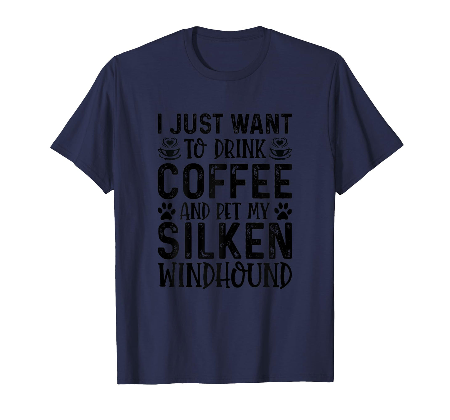 Silken Windhound Dog Owner Coffee Lover Funny Dog Mom T-Shirt for Women