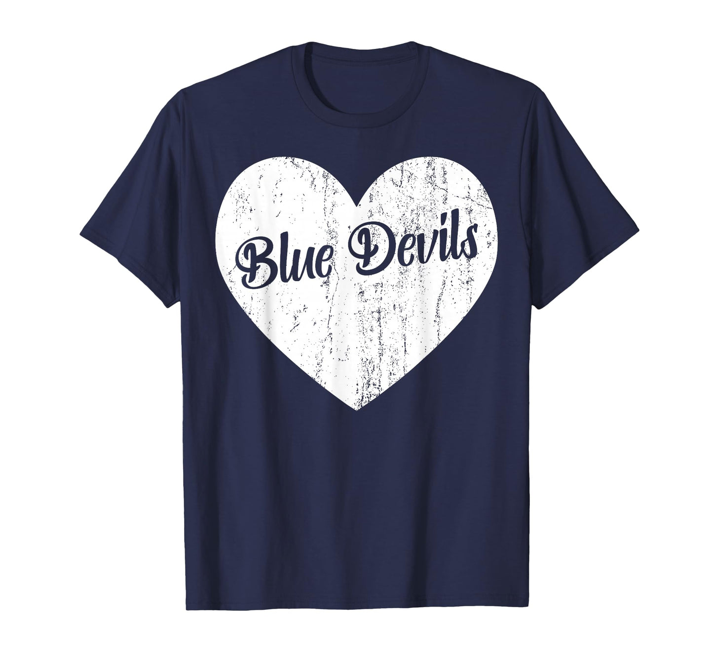 Blue Devils School Sports Fan Team Spirit Mascot Heart Gift T-Shirt