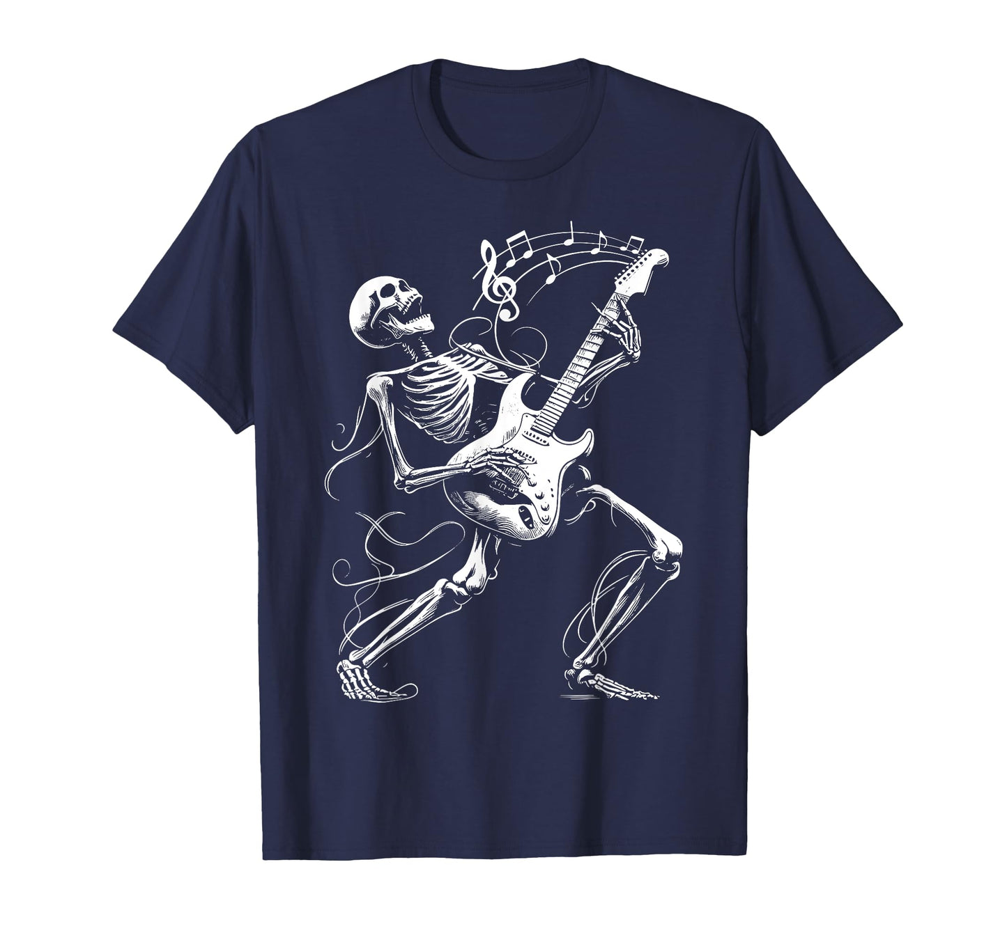 Skeleton Playing Guitar Music Gifts For Men Women Rock Band T-Shirt