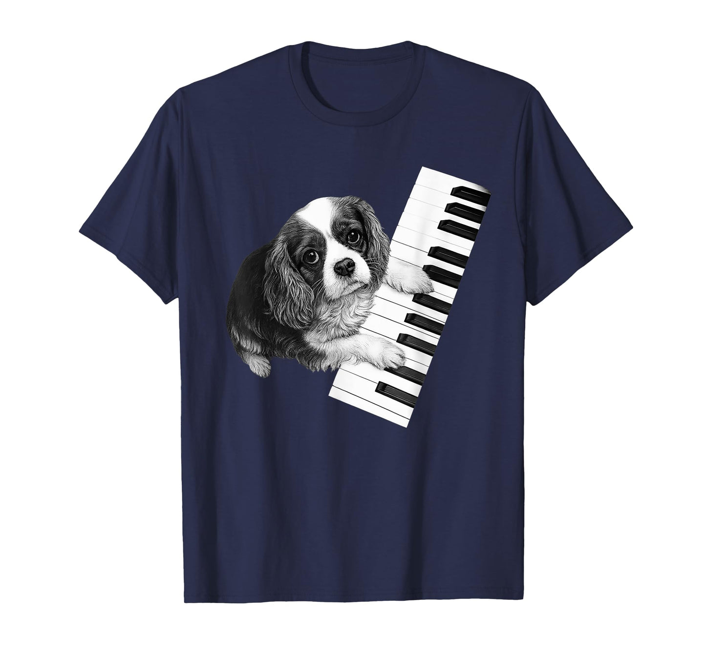 Cavalier King Charles Spaniel Playing Piano Pianist Dog T-Shirt