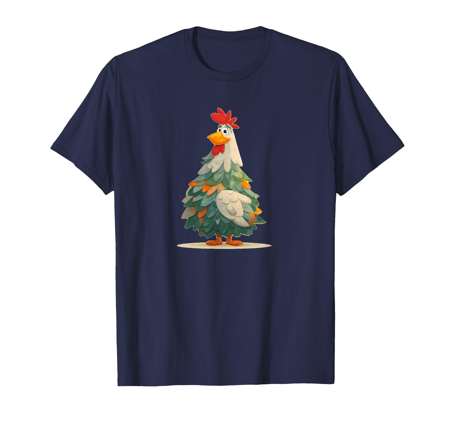 Funny Festive Chicken in Christma Tree Look T-Shirt