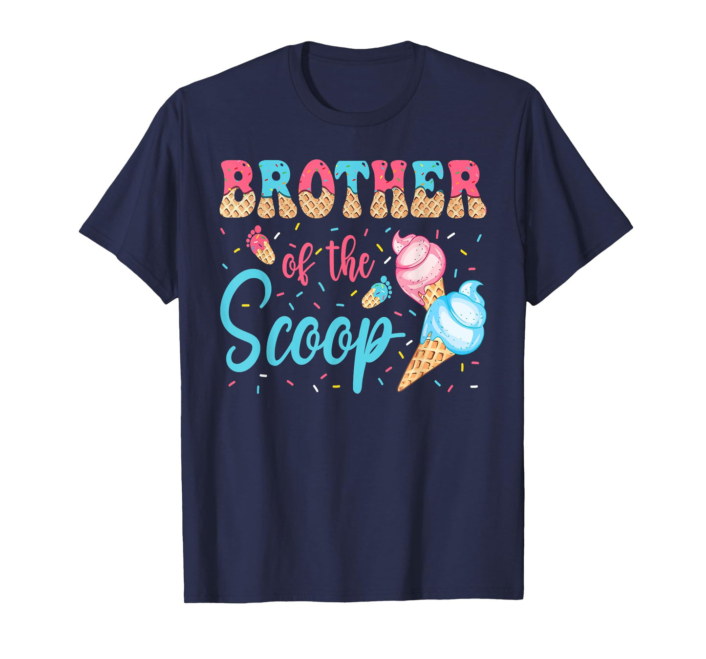 Brother Of The Scoop Ice Cream Gender Reveal Baby Shower T-Shirt