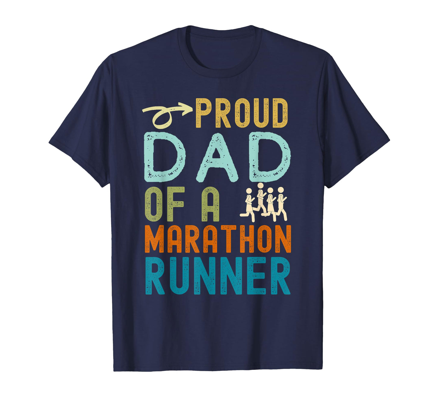 Proud Dad of a marathon runner retro vintage distressed T-Shirt