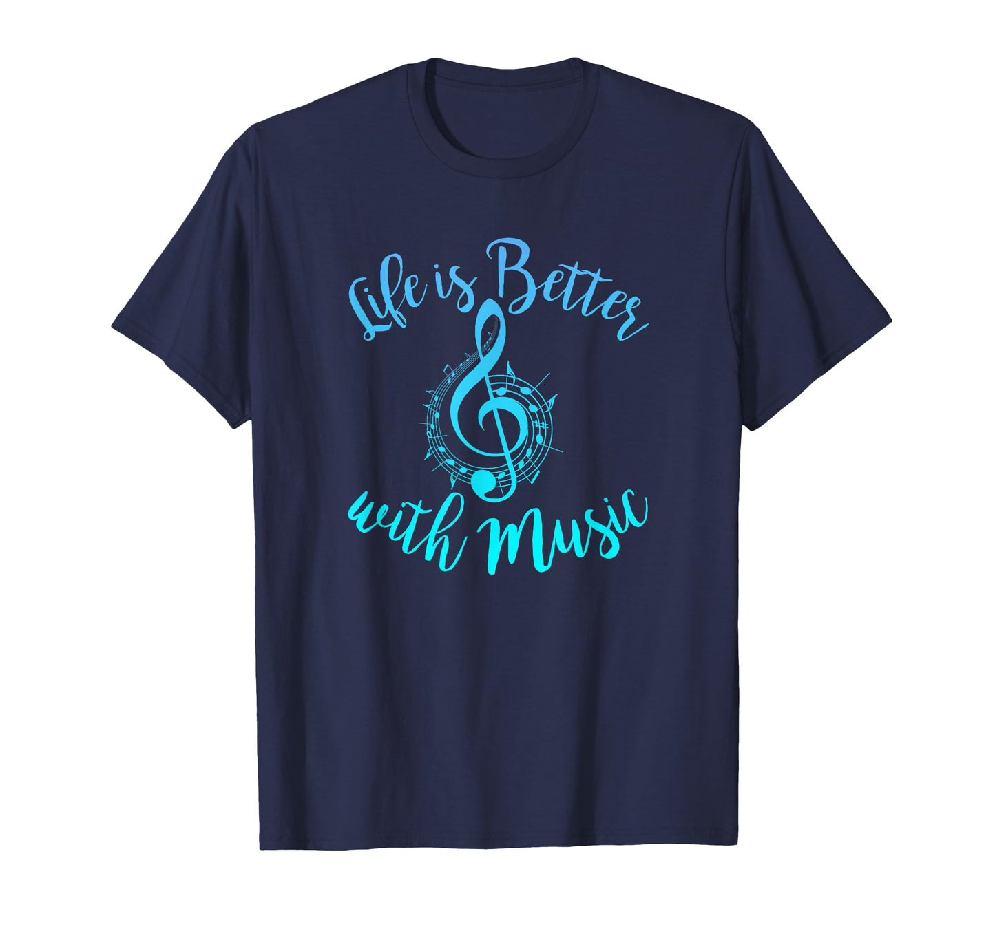 LIFE IS BETTER WITH MUSIC Notes Teen Girl Women Musician T-Shirt
