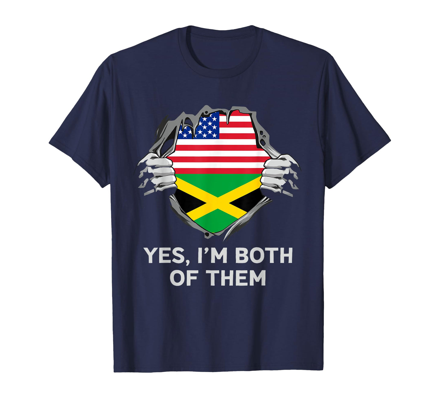 Half American Half Jamaican USA Jamaica Flag Mens Womens T-Shirt
