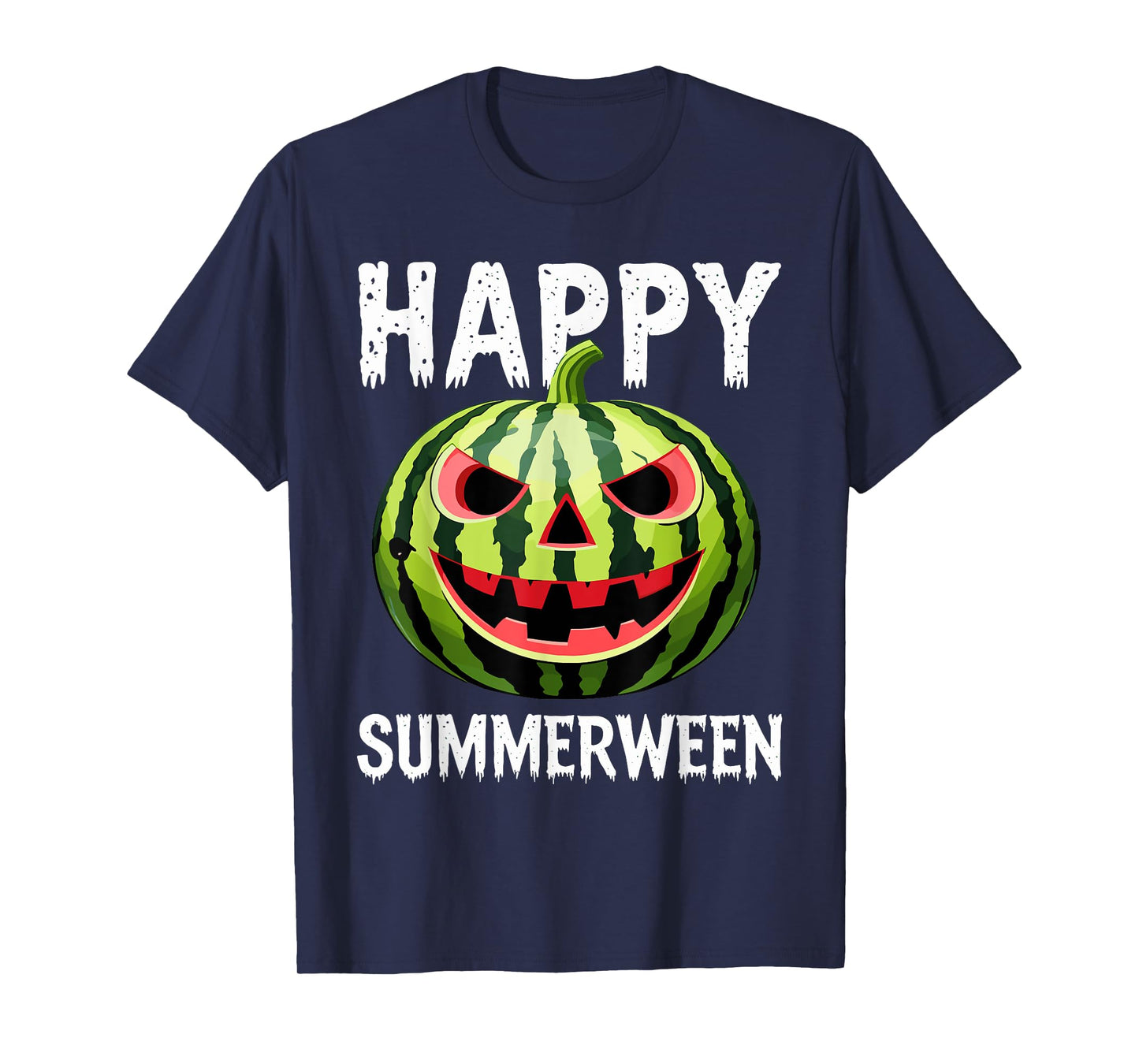Watermelon Jackolantern Summer Halloween Happy Summerween T-Shirt