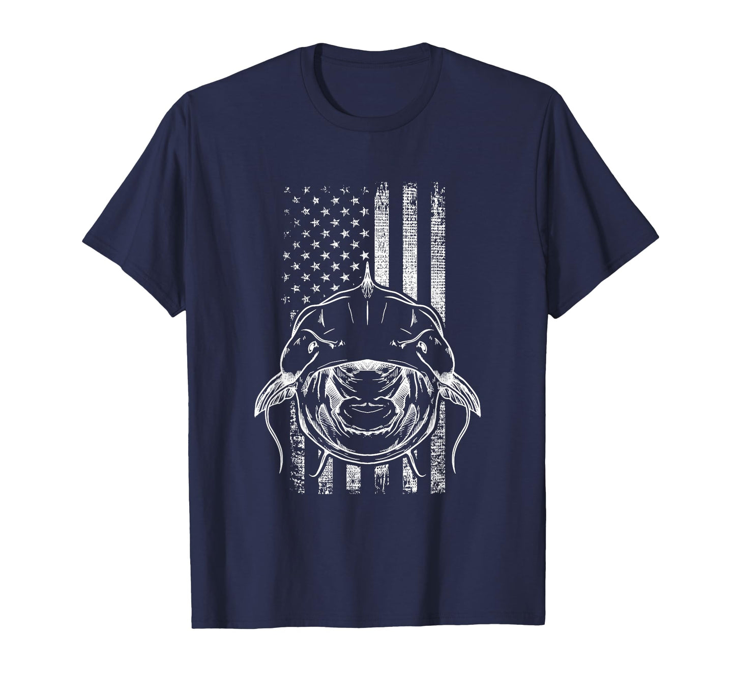 Distressed Flathead Catfish Shovelhead Cat Mudcat Noodling T-Shirt for Men Women Girls Kids