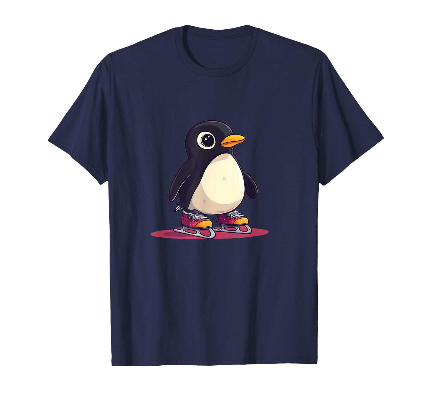 Quirky Penguin Spins in Skating Shoes for Ice and Snow Fans T-Shirt