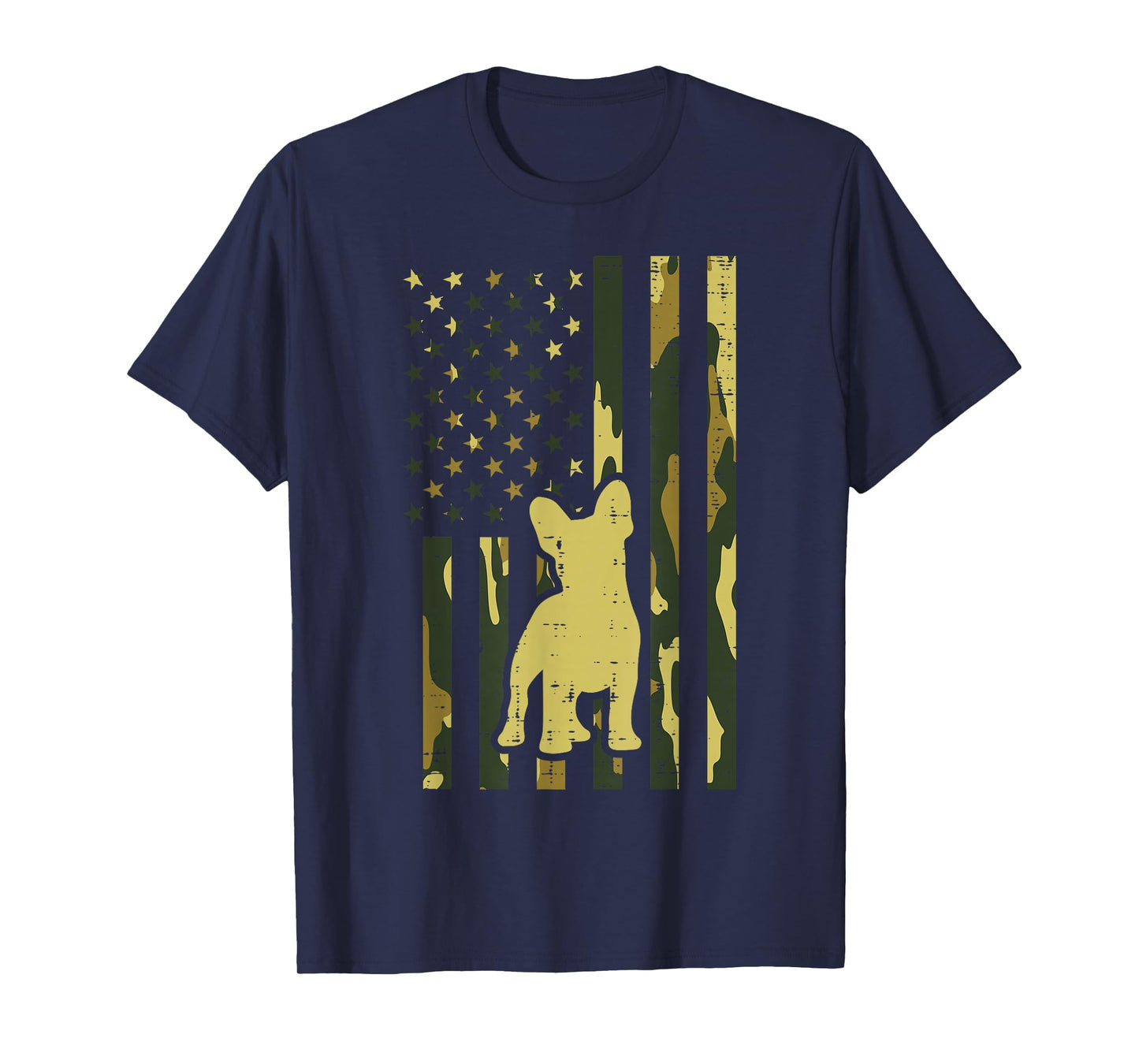 Camo US Flag French Bulldog Frenchie Patriot Dog Lover Gift T-Shirt