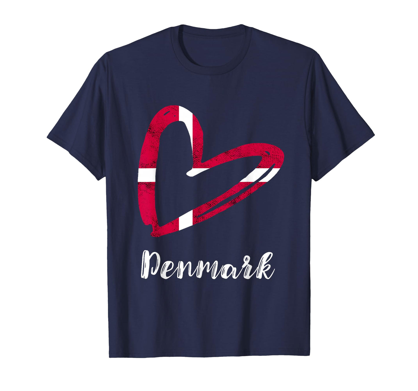 Dansk Denmark Flag Vintage Heart Denmark Danish Roots T-Shirt