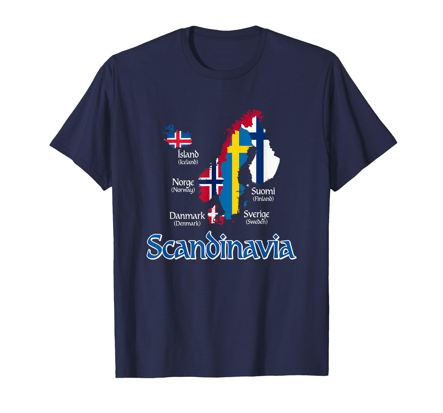 Scandinavia Flags Map T-Shirt