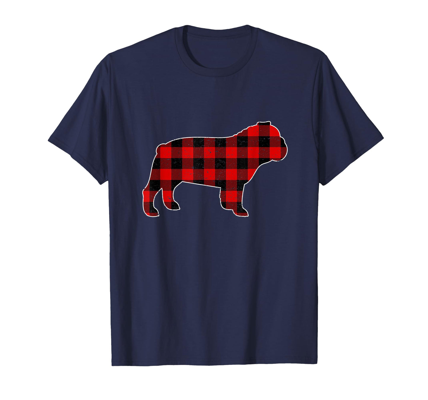 Check Brand For 50, Christmas Buffalo Plaid Bulldog Pajama Men Women Kids T-Shirt