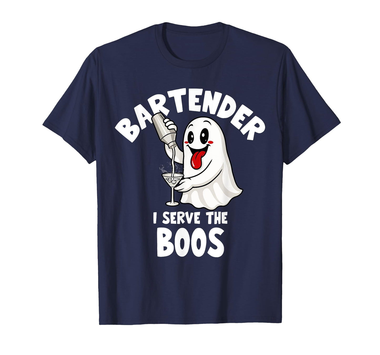 Bartender Halloween Costume I Serve The Boos Men Women T-Shirt