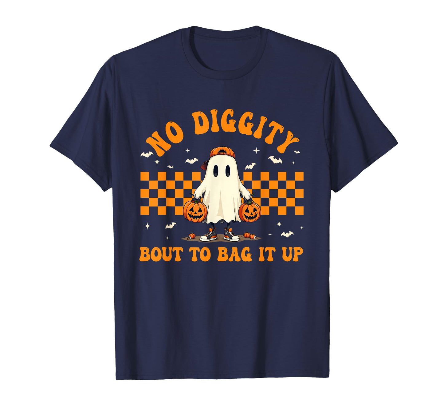 Halloween Ghost No Diggity Bout To Bag It Up Kids Toddler T-Shirt