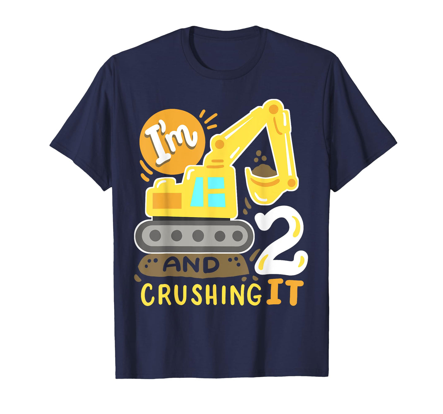 Kids 2nd Construction Birthday Party I'm 2 Crushing It Boys T-Shirt