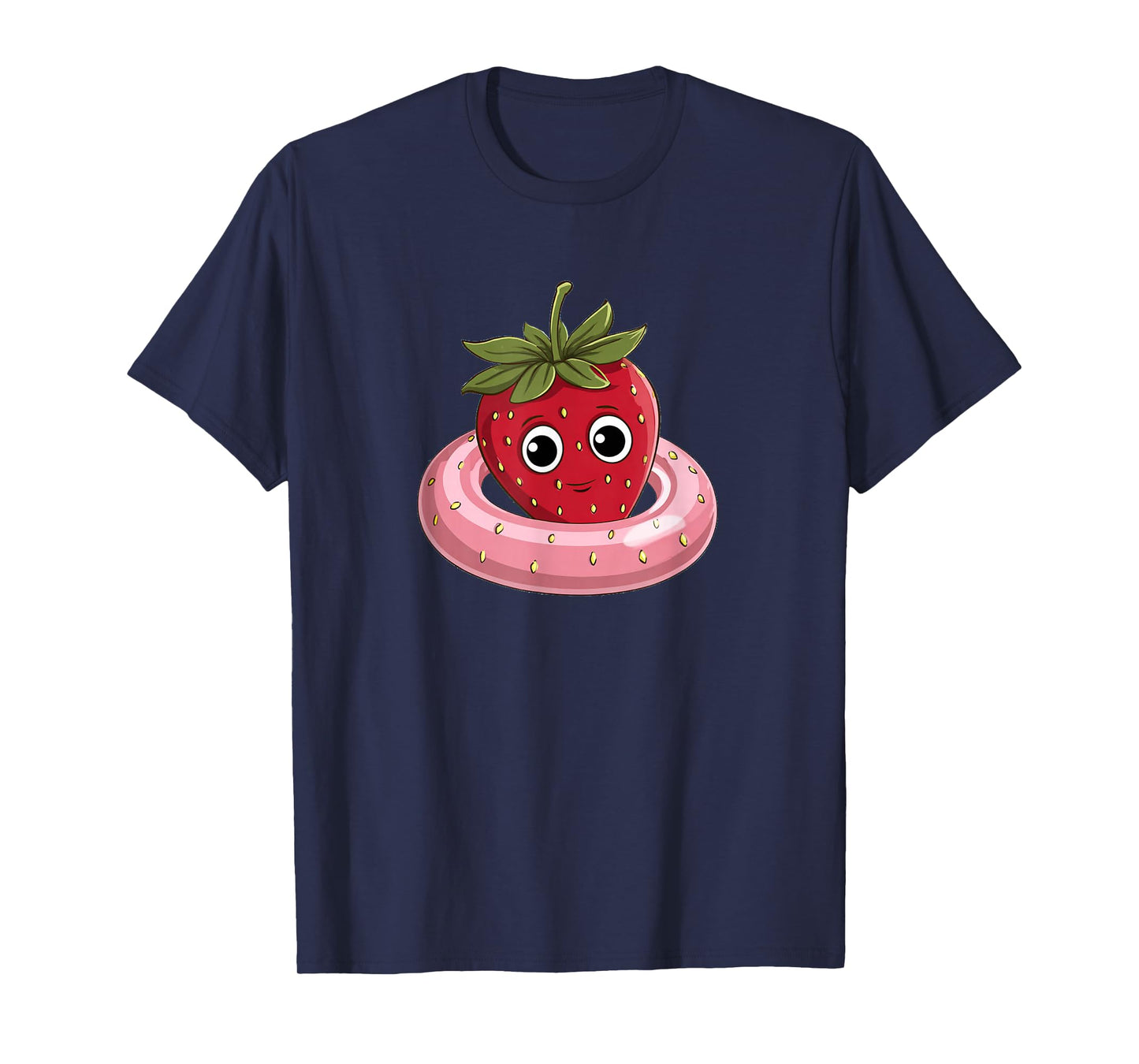 Amazing Strawberry Look with Pool Ring for Beach Fruits T-Shirt