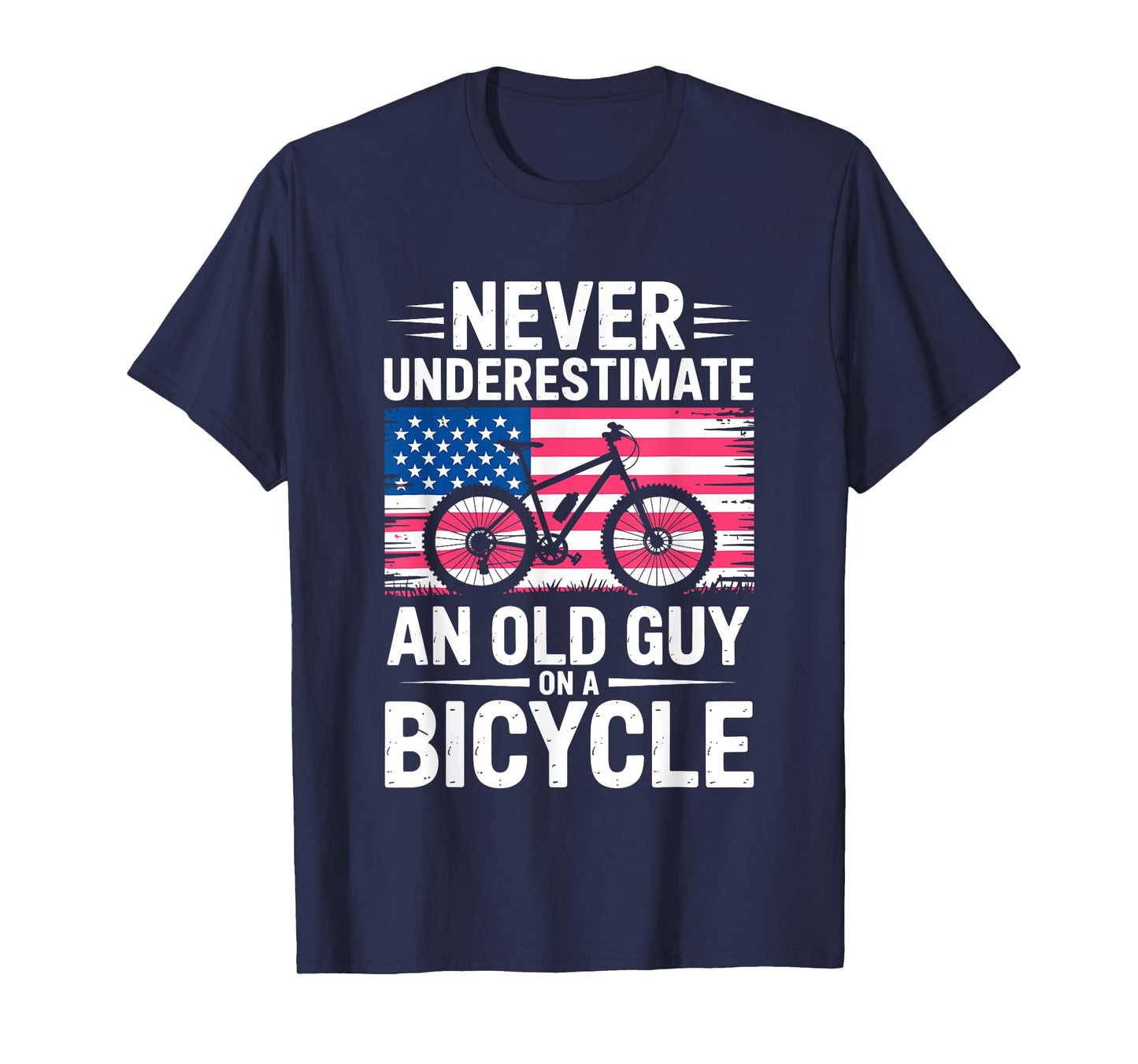 Vintage Funny Never Underestimate An Old Guy On A Bicycle T-Shirt