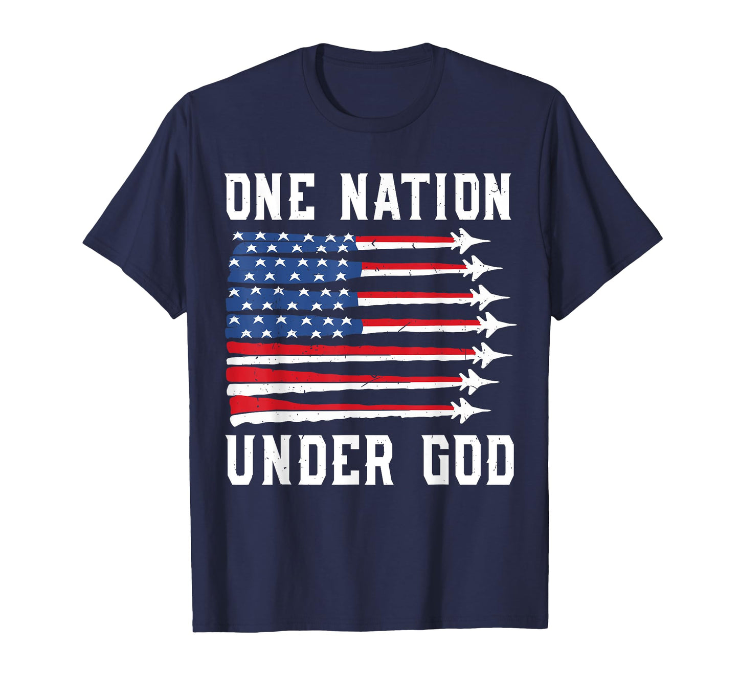 One Nation Under God 4th july Jet Fighter Toddler Boy Kids T-Shirt