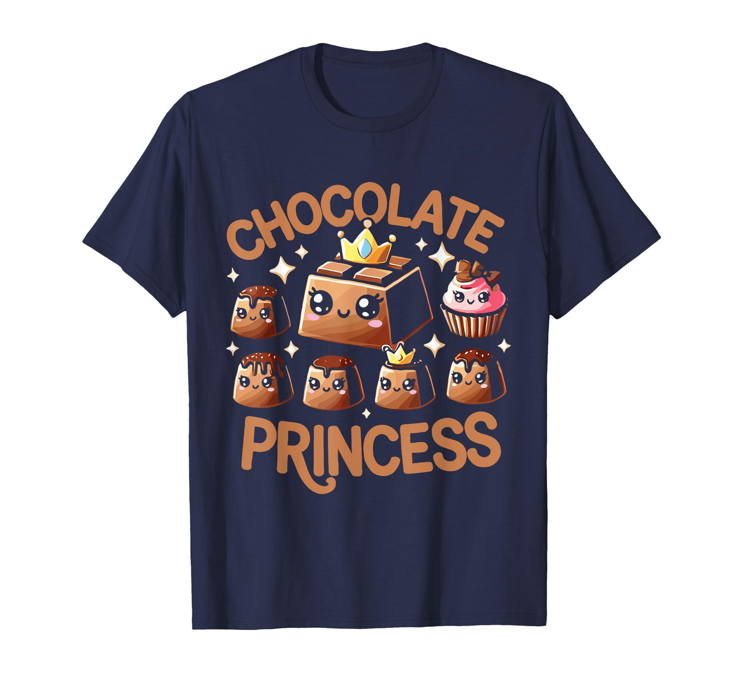 Chocolate T Shirt - Women's Chocolate Princess T-Shirt - Black - Small - Short Sleeve - Crew Neck - Modern - Chocolate-themed Design - Unisex-Kids