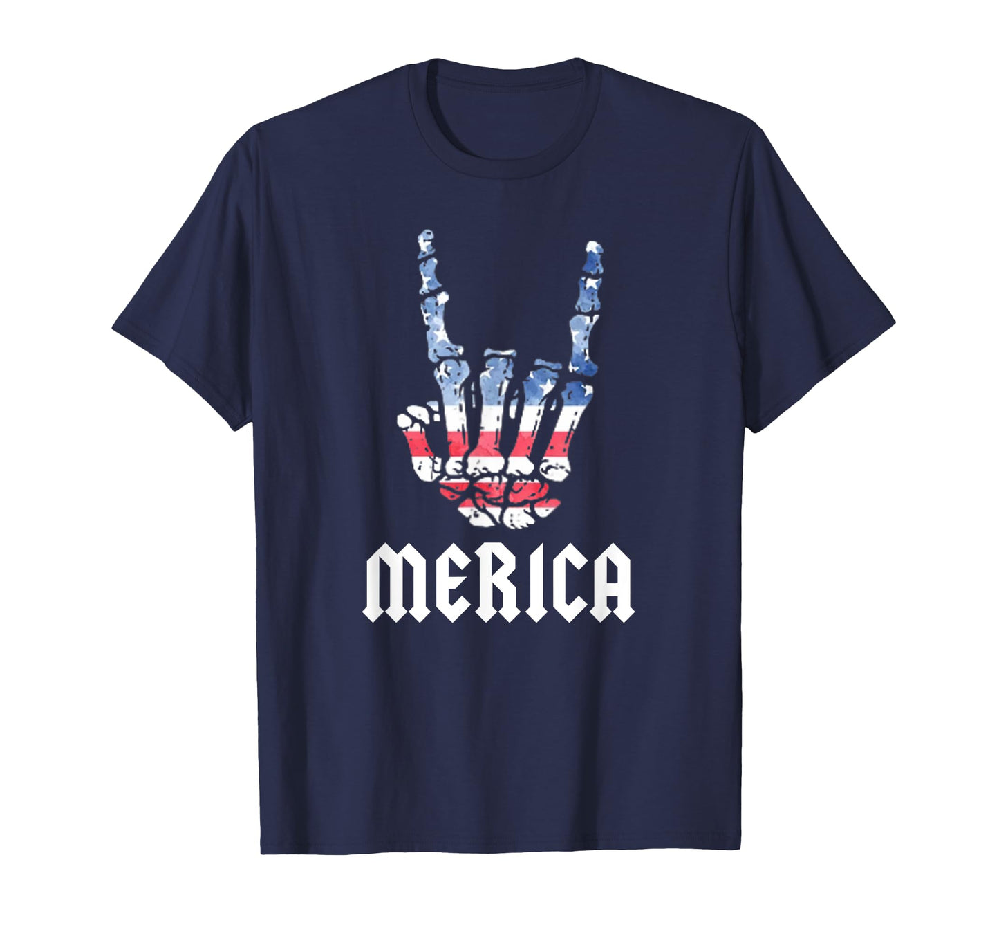 Merica Rock Sign 4th of July Vintage American Flag Retro USA T-Shirt