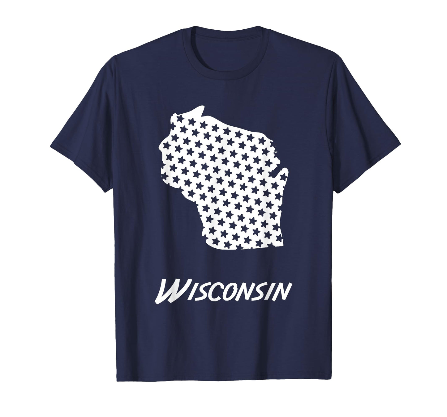 Wisconsin USA State Outline Stars Vintage Retro Design T-Shirt