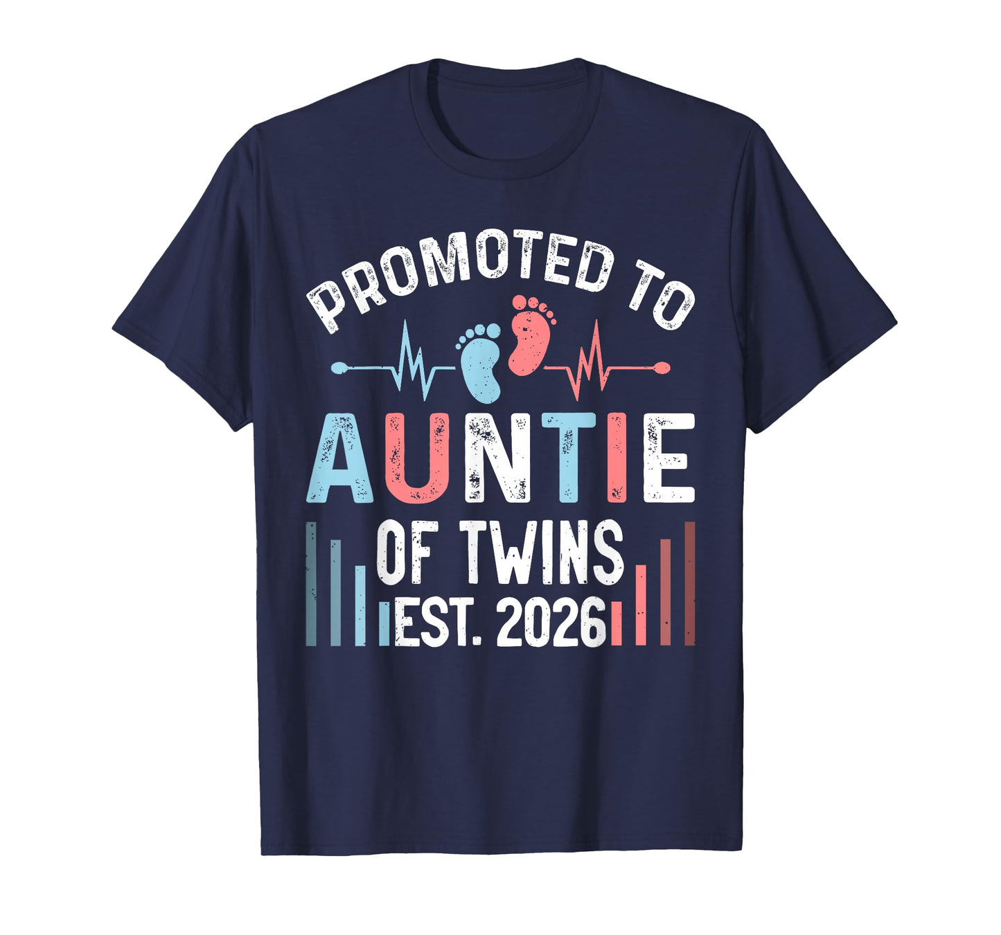 Promoted to Auntie of Twins Est 2026 Twin Baby Shower T-Shirt