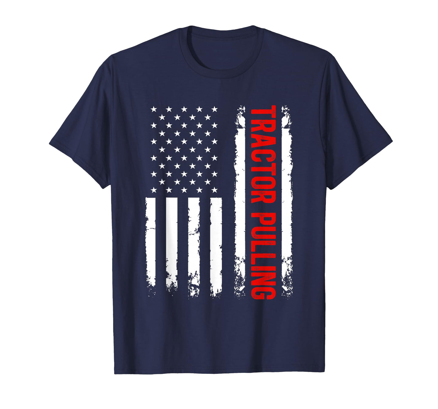 Tractor Pulling American Flag 4th of July T-Shirt