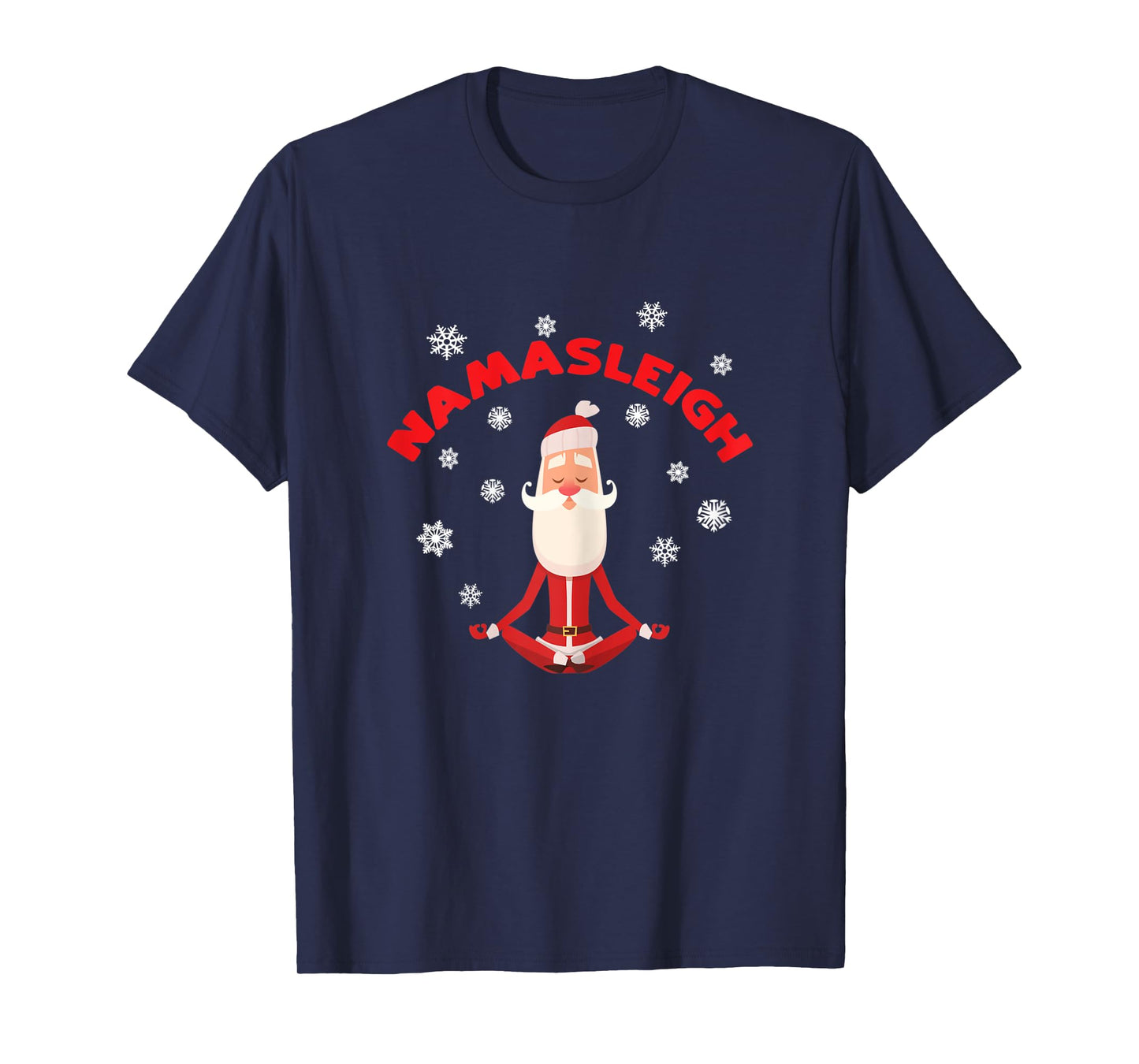 Womens Namasleigh Yoga Christmas Santa Shirt Yoga Instructor Gift T-Shirt