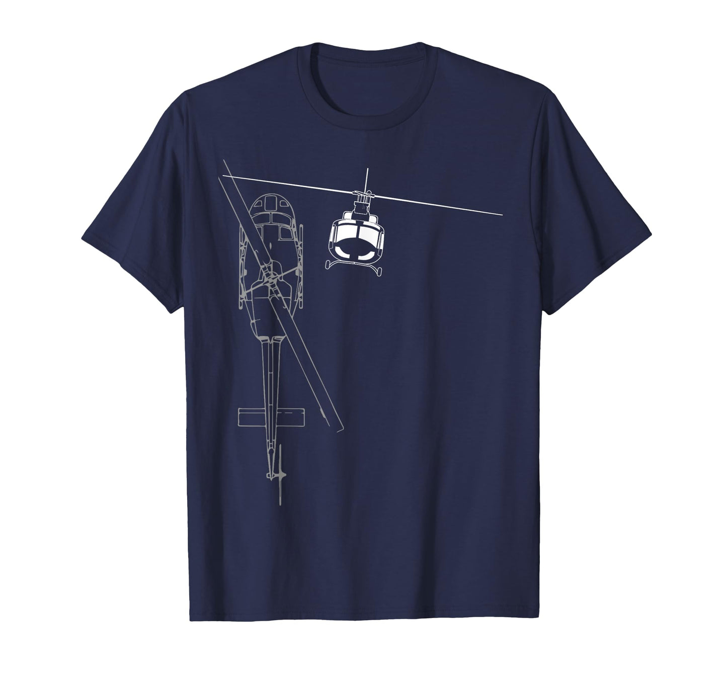 UH-1 Huey Helicopter Line Art T-Shirt T-Shirt
