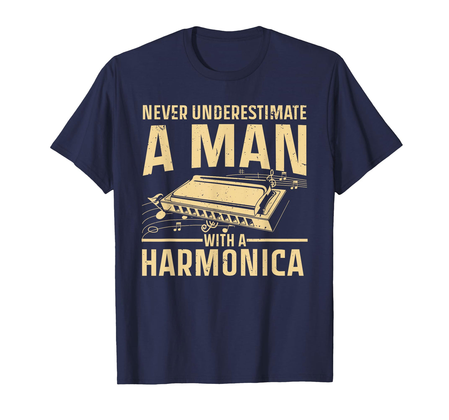 Cool Harmonica Art for Men Boys Harmonica Player Instrument T-Shirt