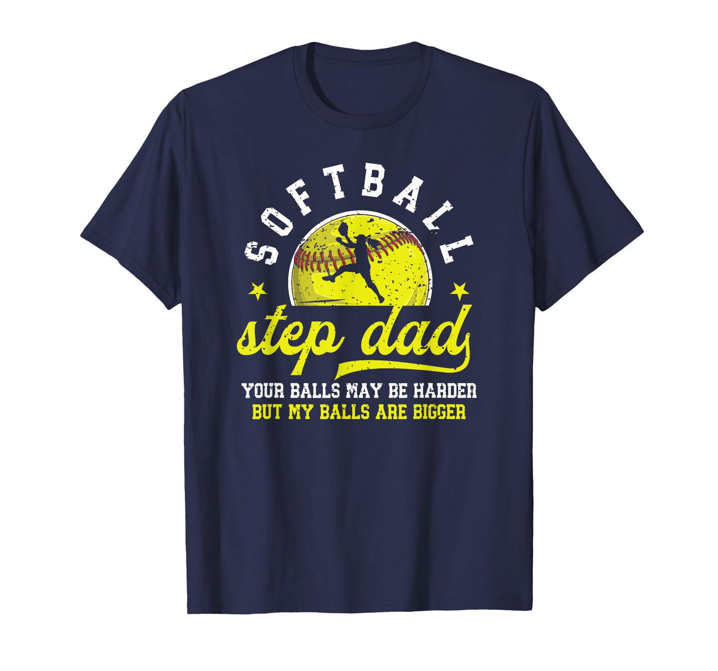 Funny Softball Step Dad Of A Softball Player Stepfather T-Shirt