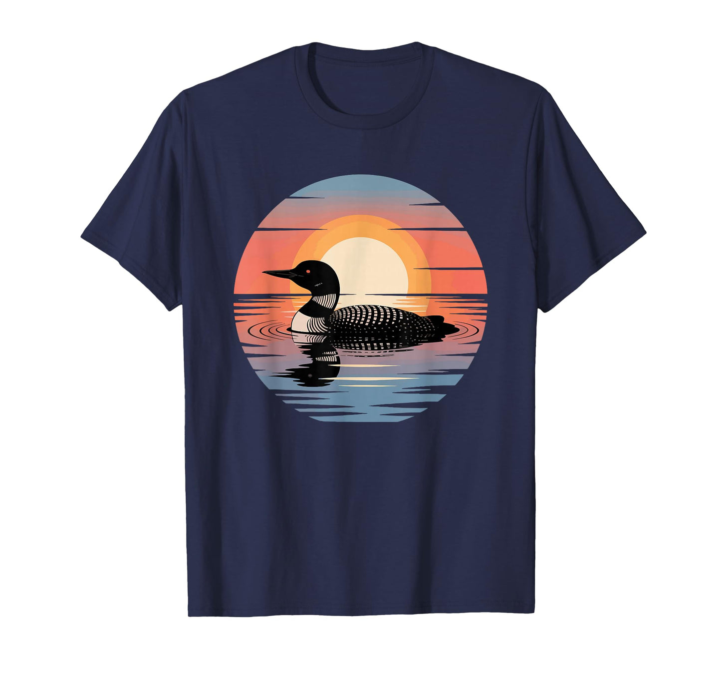 Loon Bird Watcher Sunset Common Loon T-Shirt