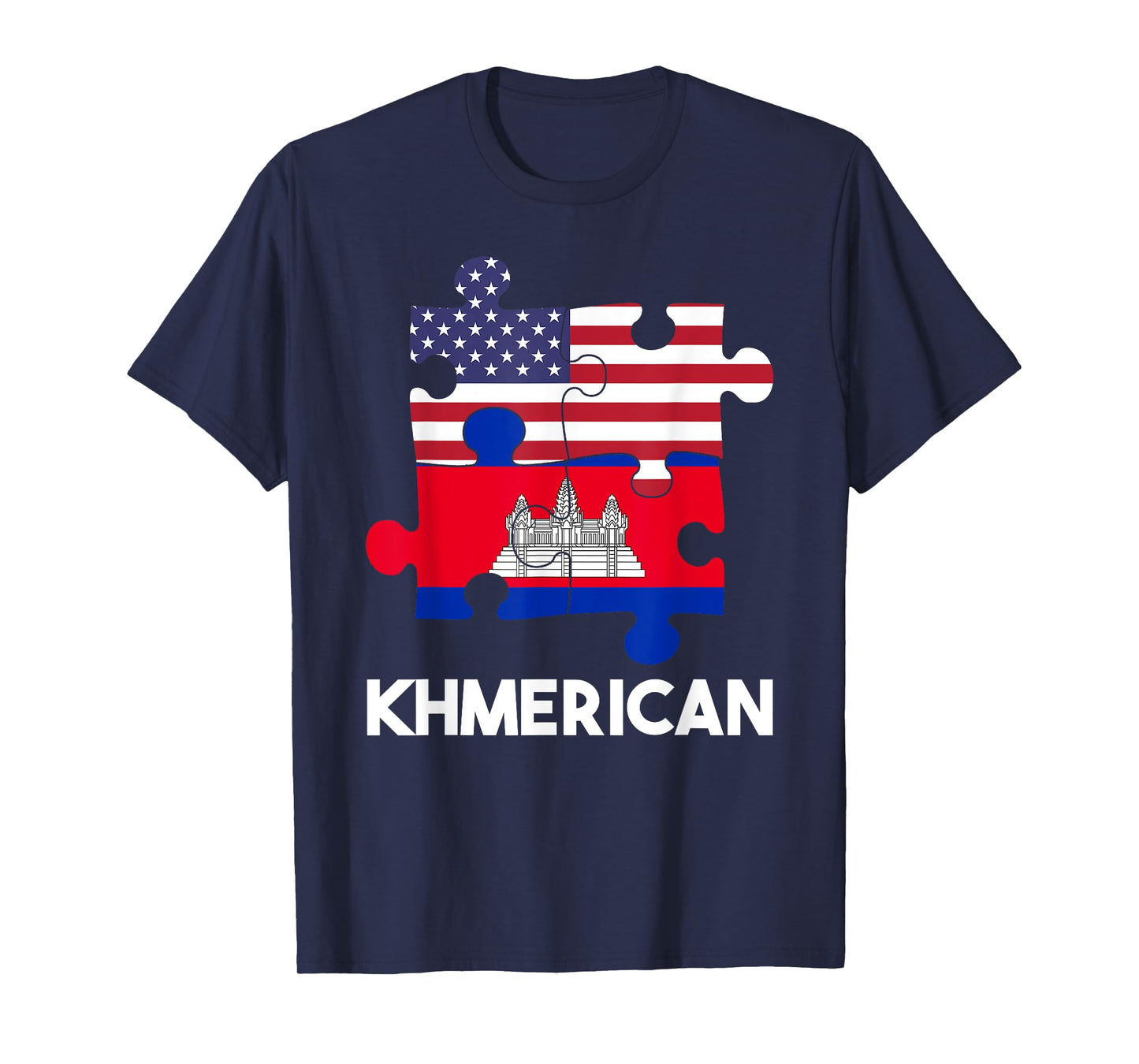 Cambodia Cambodian Khmer Proud Flag America American DNA T-Shirt