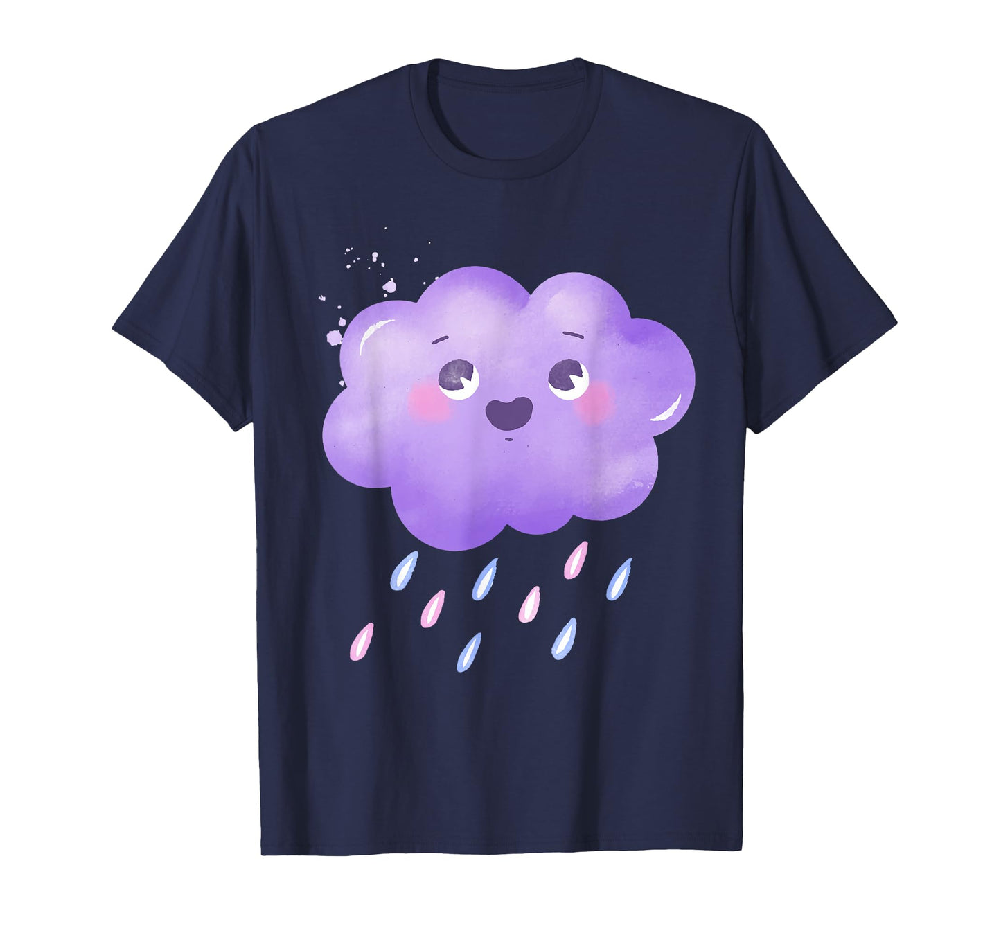 Funny Purple Clouds Rain Drop Boy Girl Kids T-Shirt