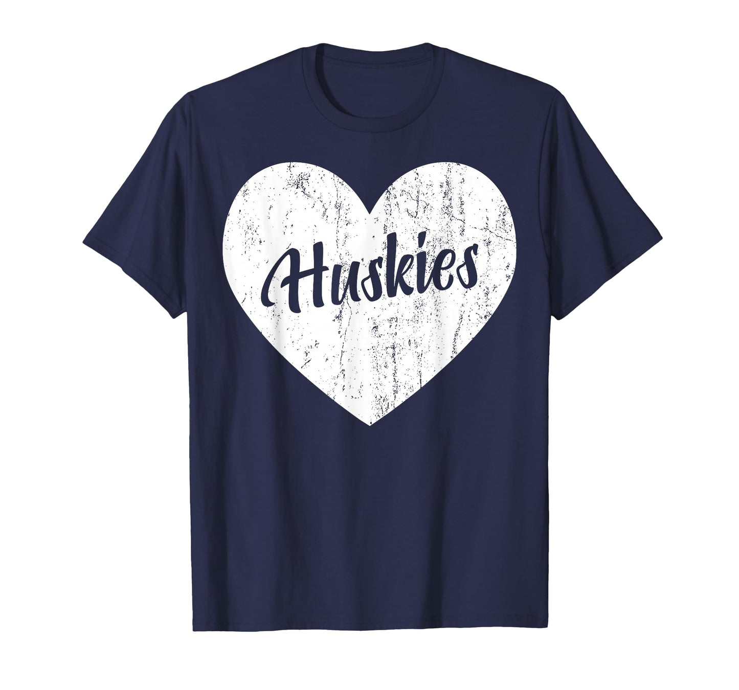 Huskies School Sports Fan Team Spirit Mascot Heart Gift T-Shirt