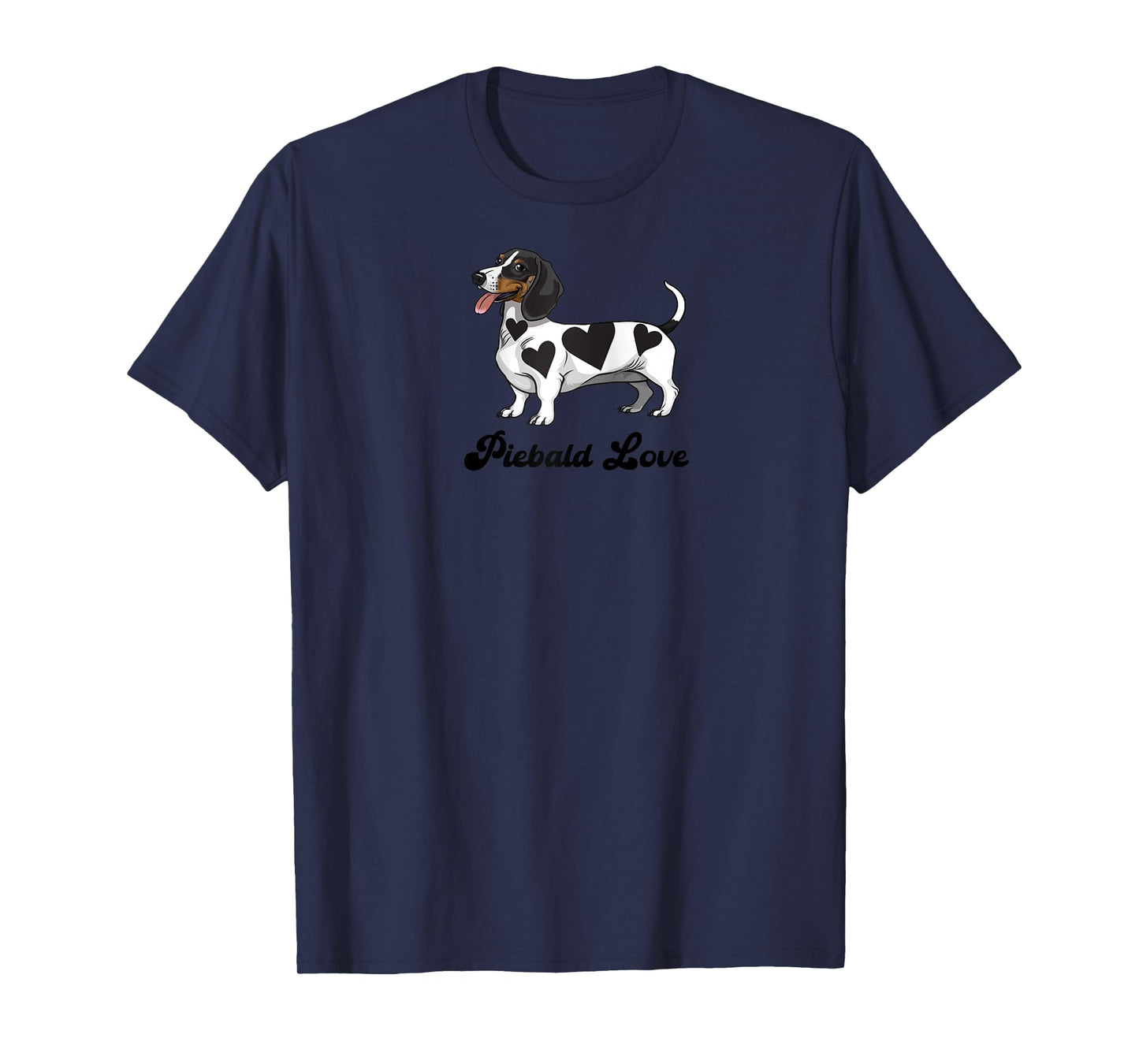 Funny Womens Girls Heart Love Piebald Love Dachshund Lover Raglan Baseball Tee