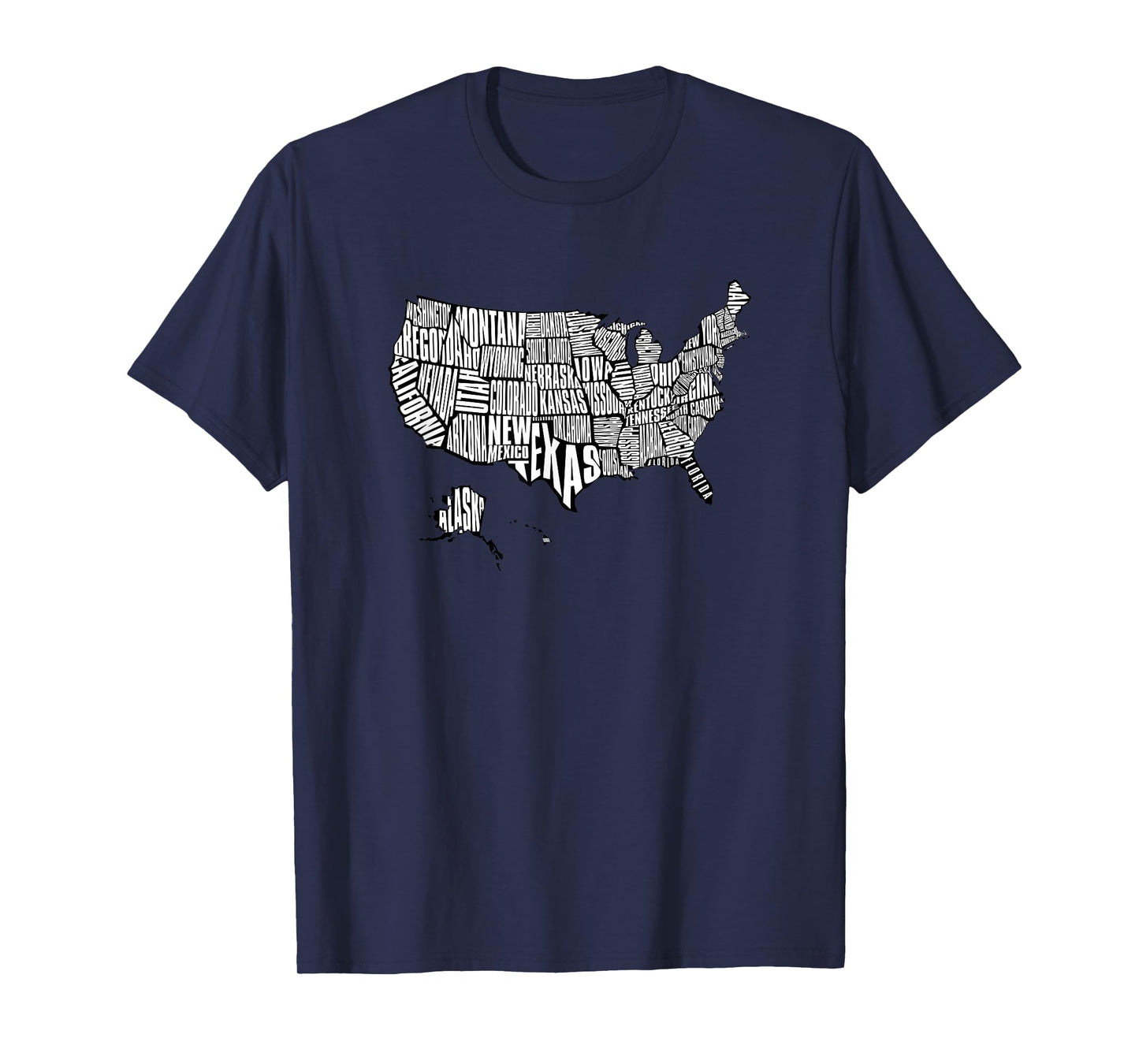 US Map T-Shirt 50 United States USA Tee T-Shirt