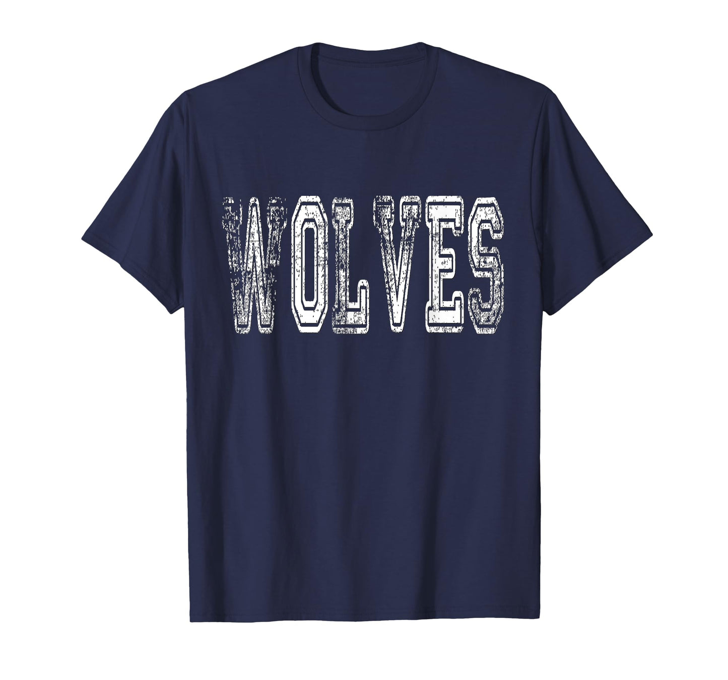 Wolves Mascot Distressed Vintage School Sports Name Fans T-Shirt