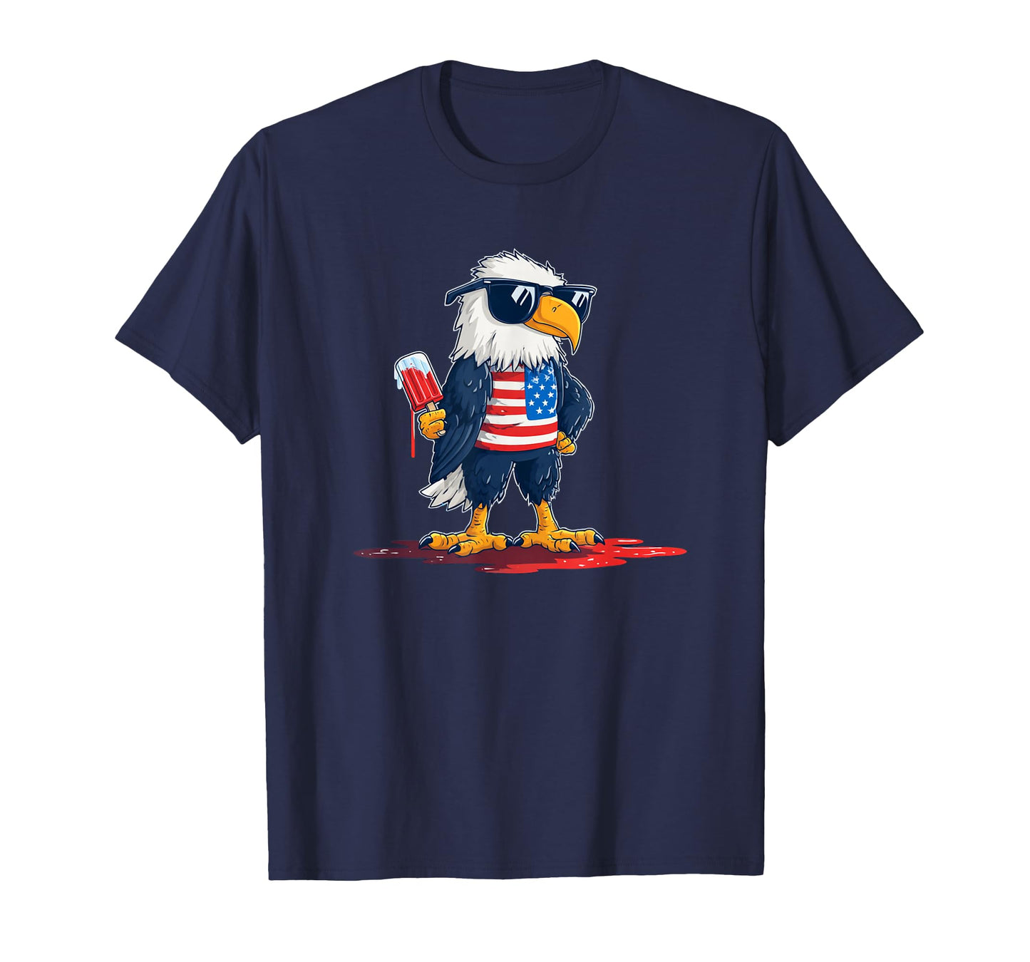 Cool Eagle with Bold Shades and US Ice Cream T-Shirt
